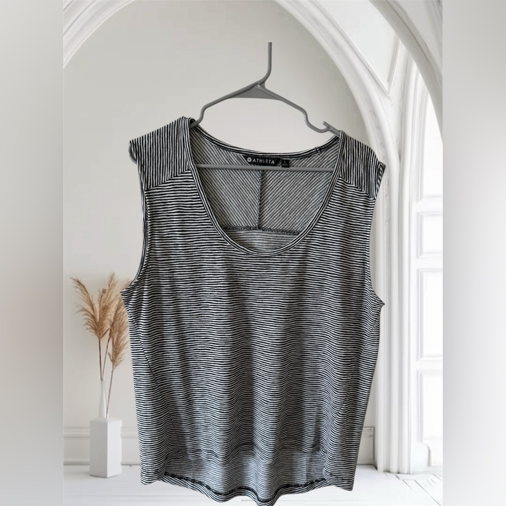 Athleta Black and White Striped Women's Top